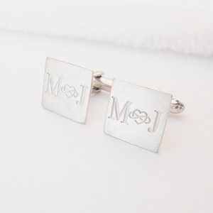 Square Cufflinks,Personalized Wedding Cufflinks,Infinity Cufflinks,Initials Cufflinks,Engraved Heart Cufflinks,Monogram CuffLinks for Groom