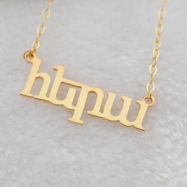 Armenian Name Necklace,Gold Any Armenian Necklace,Custom Armenian Letter Necklace,Armenian Alphabet Necklace,Armenian Name Jewelry