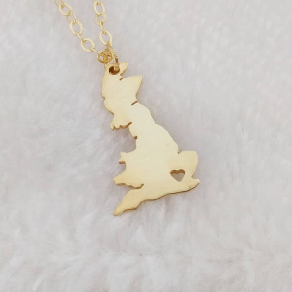 United Kingdom Necklace,UK Necklace,Great Britain Necklace,England Shaped Necklace,Any Country Necklace,Silver UK Charm Necklace