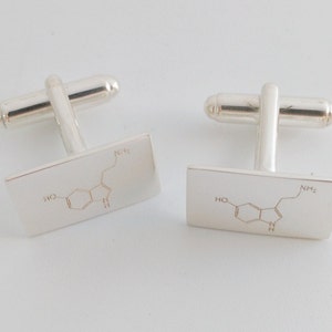 Personalized Chemical Cufflinks,Rectangle Silver Chemical Formula CuffLinks,Engraved Diagram CuffLinks,Molecule  Biochemistry Cufflinks