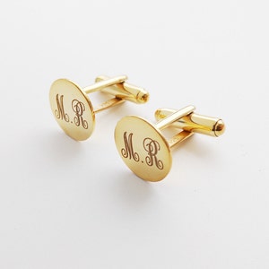 Monogram Cufflinks 2 Initials,Monogram Wedding Cufflinks,Gold Personalized Cufflinks,Engraved Groom Cufflinks,Custom Initials Cufflinks