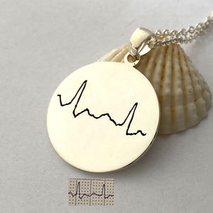 Collar de ECG personalizado con latidos del corazón, collar de latidos del corazón real personalizado, collar con dije de latidos del corazón, collar de ECG, regalo para mamá, regalo conmemorativo