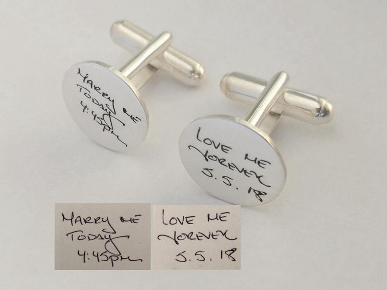 Cufflinks for Groom From Bridepersonalized Handwriting Etsy