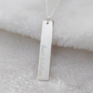 Best Bitches Necklace,Vertical Best Bitches Bar Necklace,Silver Best Friends Necklace,Silver Bar Necklace,Best Gift for Her,BFF Necklace