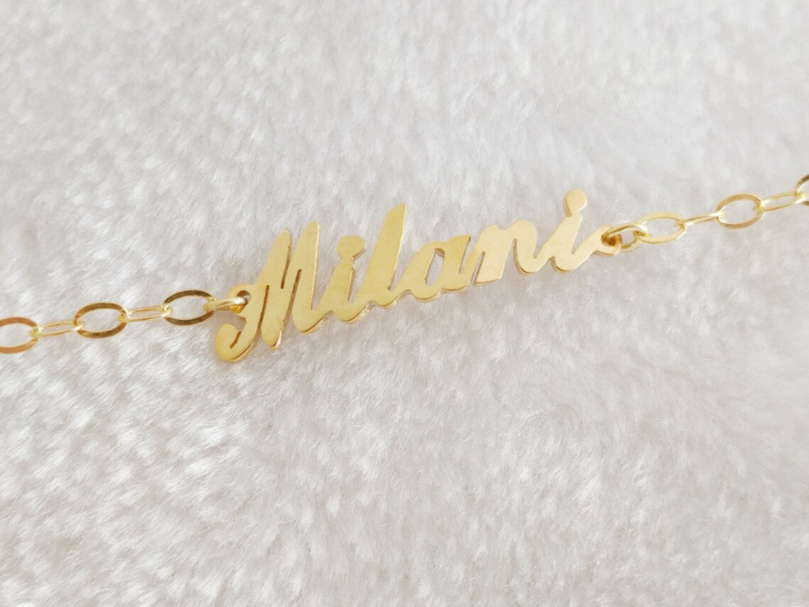 Personalized Name Braceletgold Name Braceletdainty Any Name Etsy