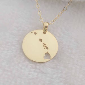 Hawaii Necklace,Hawaii State Necklace,Gold Hawaiian Islands Necklace,Hawaiian Necklace,State of Hawaii Necklace,Hawaii Jewelry,Hi Necklace image 2