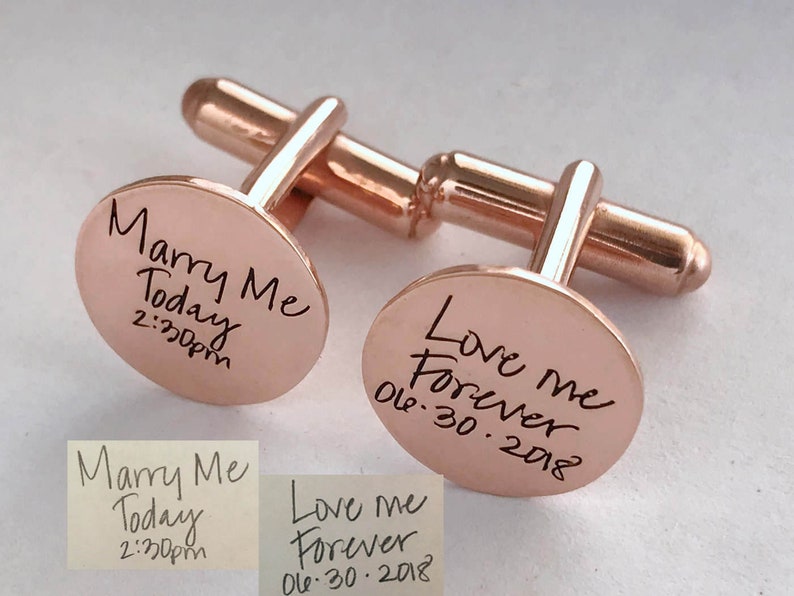 Cufflinks for Groom From Bridepersonalized Handwriting Etsy