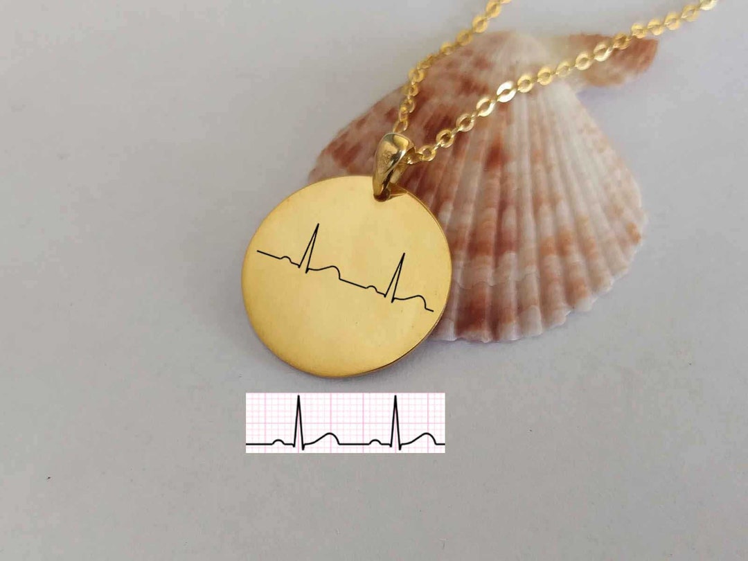 Personalized Actual Heartbeat Necklace, Heartbeat Stethoscope Charm