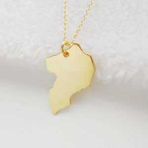 Uganda Halskette Gold,Uganda Land Halskette,Alle Länder Halskette verfügbar,Uganda Schmuck,Uganda Anhänger,Afrika Charm Halskette