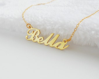Gold Plated Christmas Gifts Name Necklace and Bracelet Gift Set Bella 
