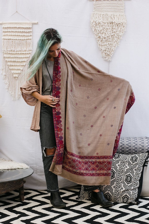 embroidered shawl wrap