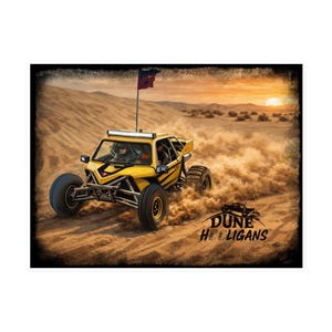 Calcomanía de vinilo troquelada para buggy de dunas del desierto, para carreras todoterreno en arena