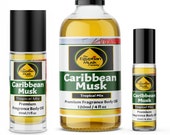 Caribbean Musk (Pure and Thick), Fragrance Body Oil, 0.33oz - 4oz Glass Bottle, by WagsMarket - Egyptian Musk Factory FREE SHIPPING In US.