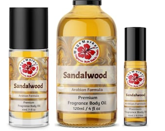 Sandalwood (Arabian) Oil ,Pure and Thick, from 0.33oz to 4oz Glass Bottle by WagsMarket - Egyptian Musk Factory FREE SHIPPING in US.