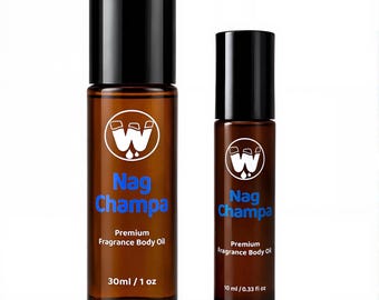 Nag Champa Perfume Body Oil, 10ml 30ml Roll Ons by WagsMarket