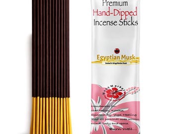 Wierookstokjes Egyptische musk, met de hand gedimd, 100 stuks (12 inch)