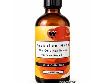 Original ägyptisches Moschus Parfümöl, 110 ml Flasche - Original Clean Skin Scent, Soft Musk, Unisex Duft von WagsMarket