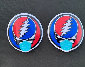 Grateful Dead Sticker PAIR OF 2 1//2/" STEAL YOUR FACE Decal