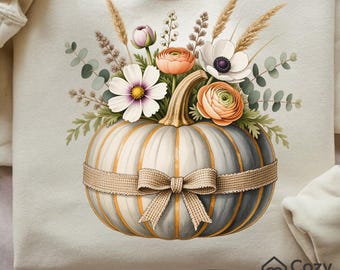 Calabaza vintage PNG, clipart bohemio, diseño digital de sublimación de otoño