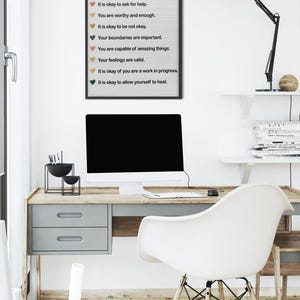 Note To Self, Digital Print Download, Digital Download Wall Print, Wall Decor, Printable Wall Art