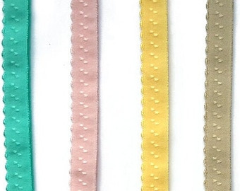 5 m edging tape, folding tape, elastic, 19 colors, rubber braid, rubber band