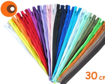 10 zippers, 30 cm - 40 colors