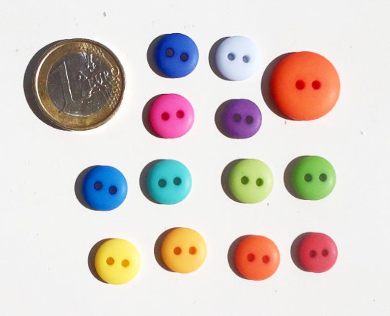 10 colorful buttons 41 colors, 18 mm Ø, plastic buttons image 2