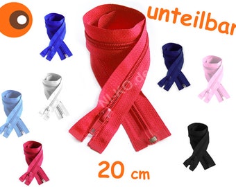 10 cremalleras, 20 cm, carril estable de 5 mm