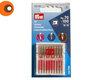 10 sewing machine needles size 70-100 jersey, universal, leather