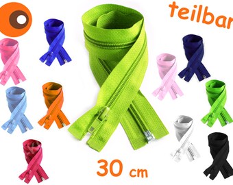 5 zippers, separable, 30 cm, 13 colors