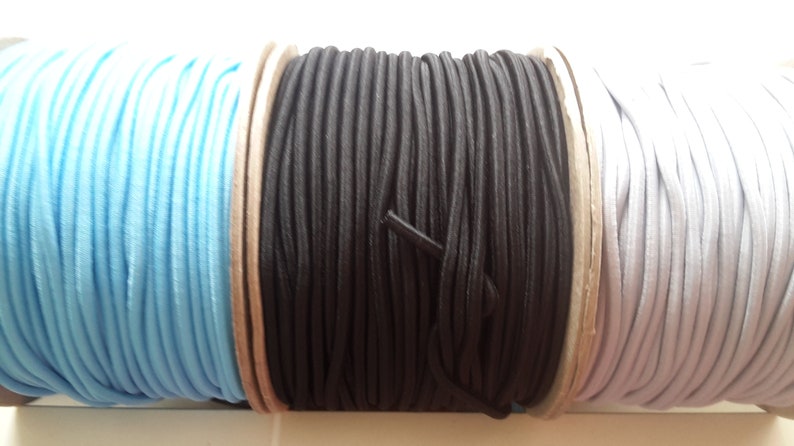5 m rubber cord, 3 mm, various colors, washable, white mask rubber, rubber band, elastic rubber cord image 2