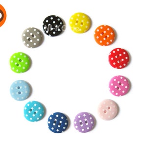 10 boutons pointillés - 12 couleurs