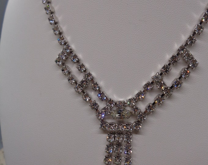 Vintage Stunning High End, Faceted Clear Rhinestone CLASSIC 15 Inch ...