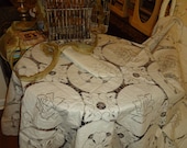 Vintage MADEIRA Embroidered Cutwork and Lace Ecru Tablecloth 68 inch Round 6 Napkins NEW Store Stock Today 39 s Gift Tomorrow 39 s Heirloom