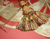 Designer 5 in Key or Armoire Tassel Gold and Green Full Skirt
