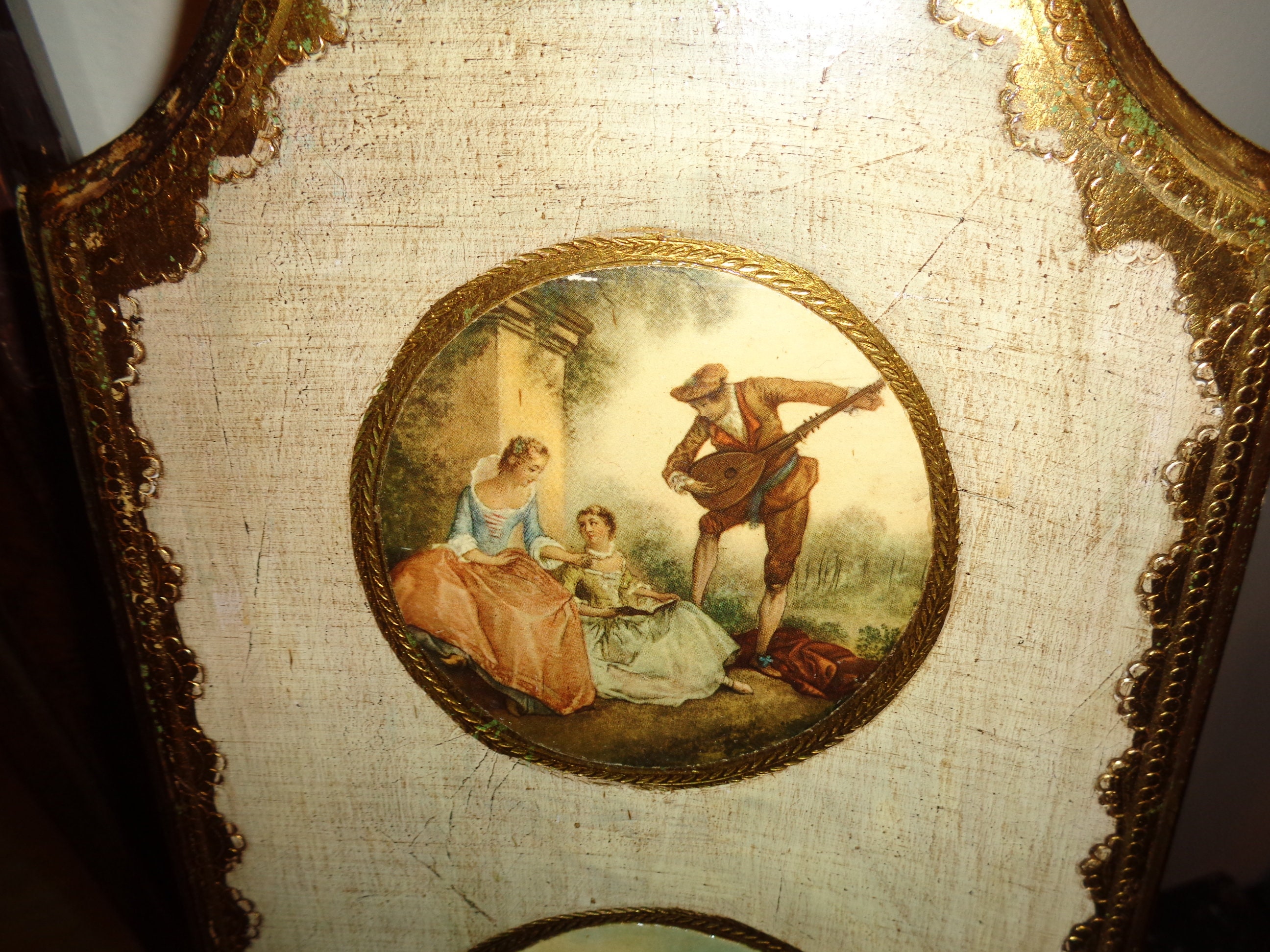 Italian Florentine Gilt Wood Plaque Prints by French Artist François ...