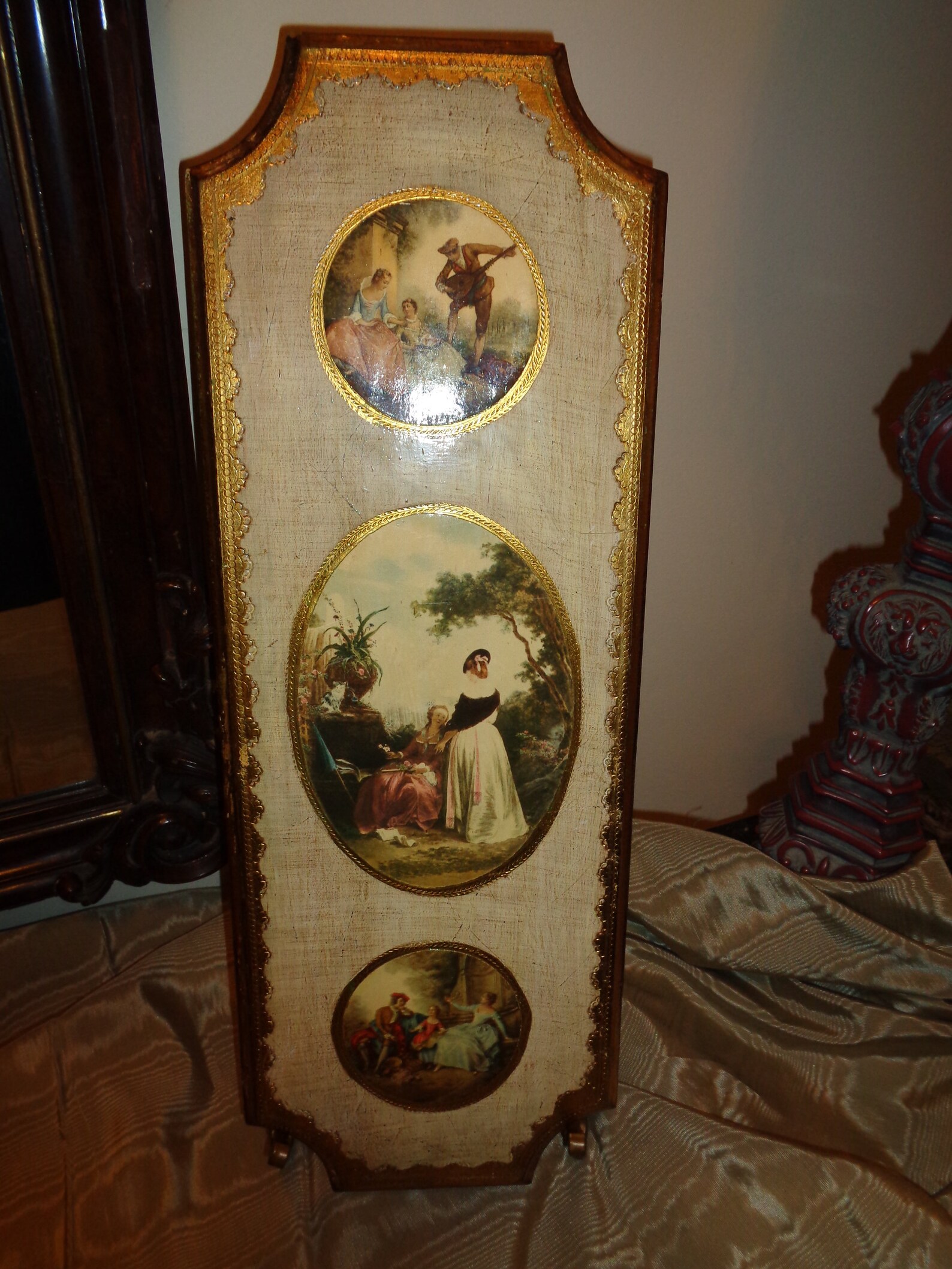 Italian Florentine Gilt Wood Plaque Prints by French Artist François ...