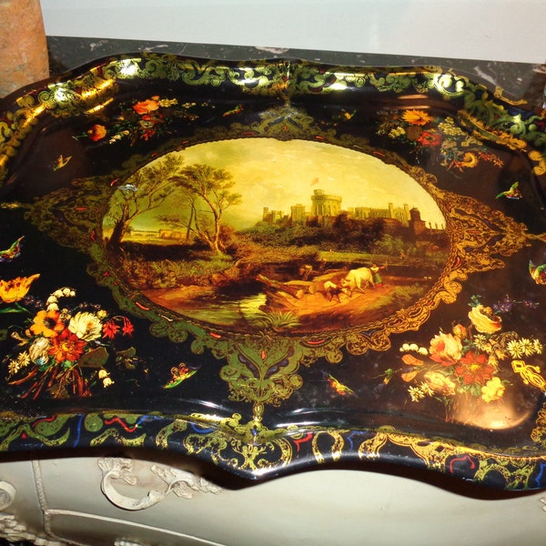 Vintage**Rare** Large Metal Tray from the ROYAL COLLECTION St. James Palace, Windsor Castle, 22 inch by 17 inch, Made in England