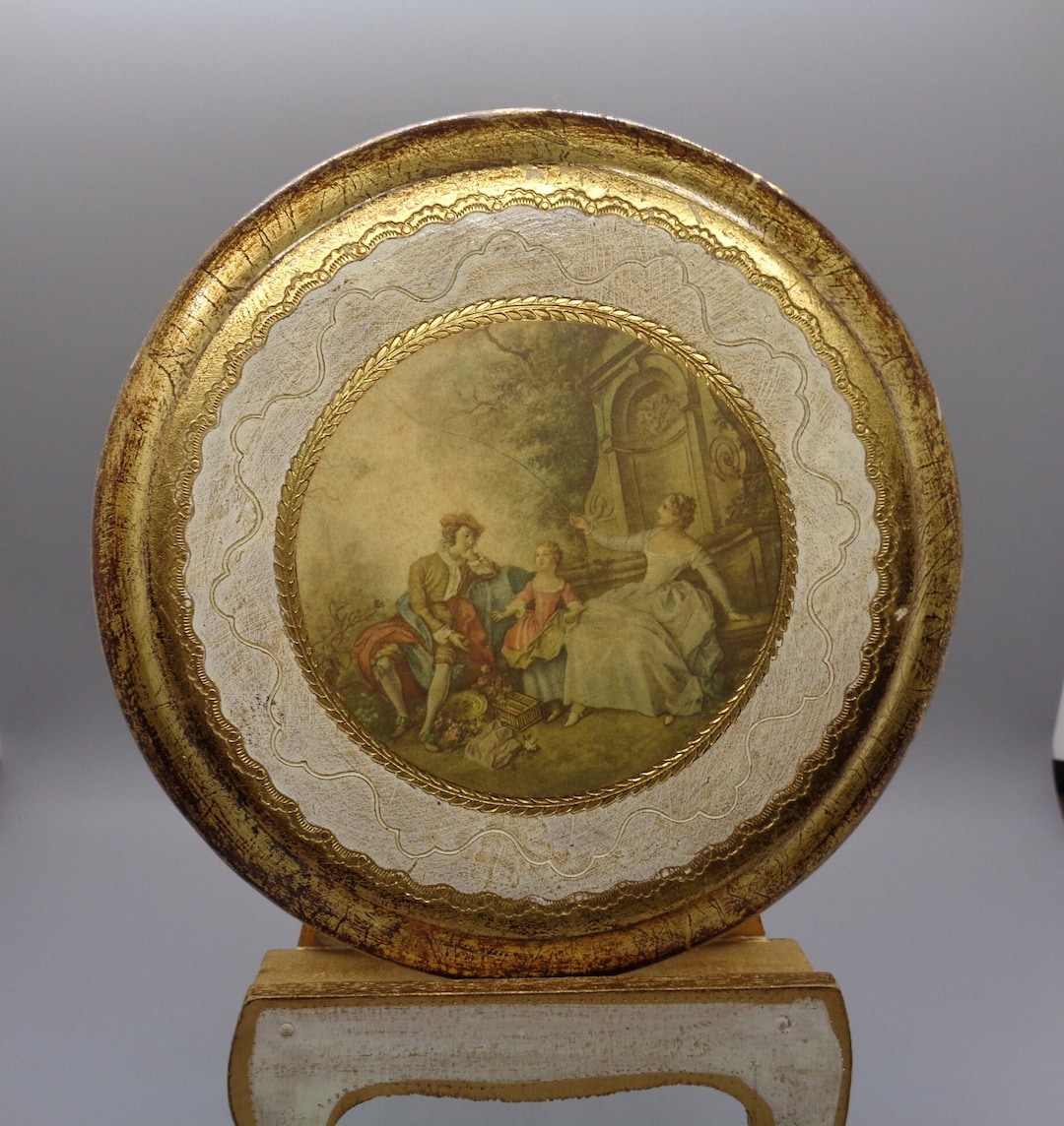 Italian Florentine Gilt Wood Plaque "the Kite" by Nicolas Lancret ...