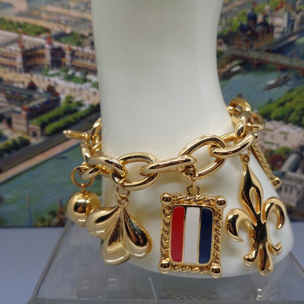 Paris Charm Bracelet Etsy