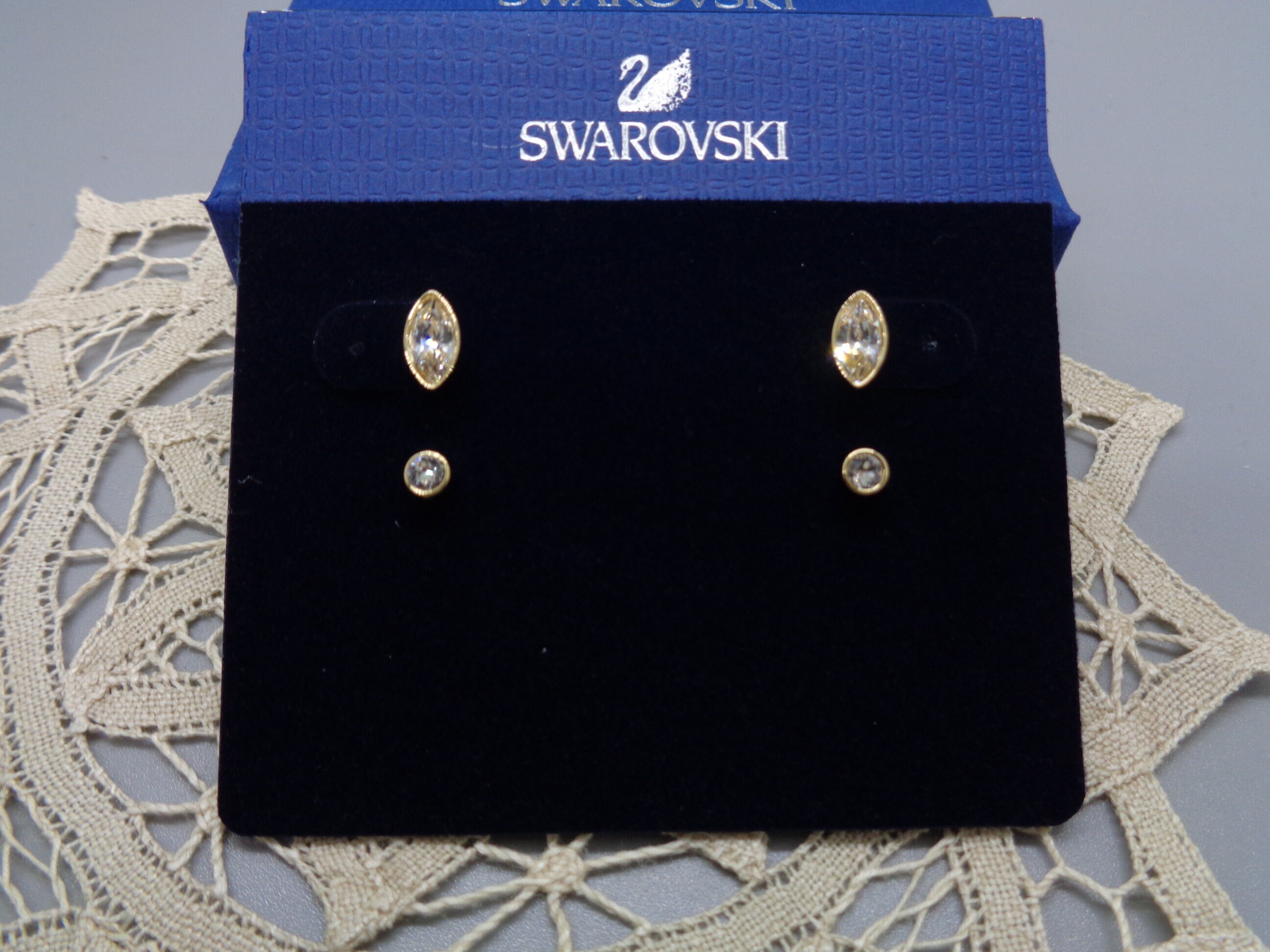 Vintage the Swarovski “harley” Set of Earrings Includes Two Pairs