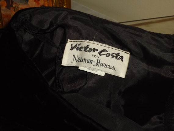 Vintage, Black Velvet Skirt Victor Costa, for Nie… - image 2