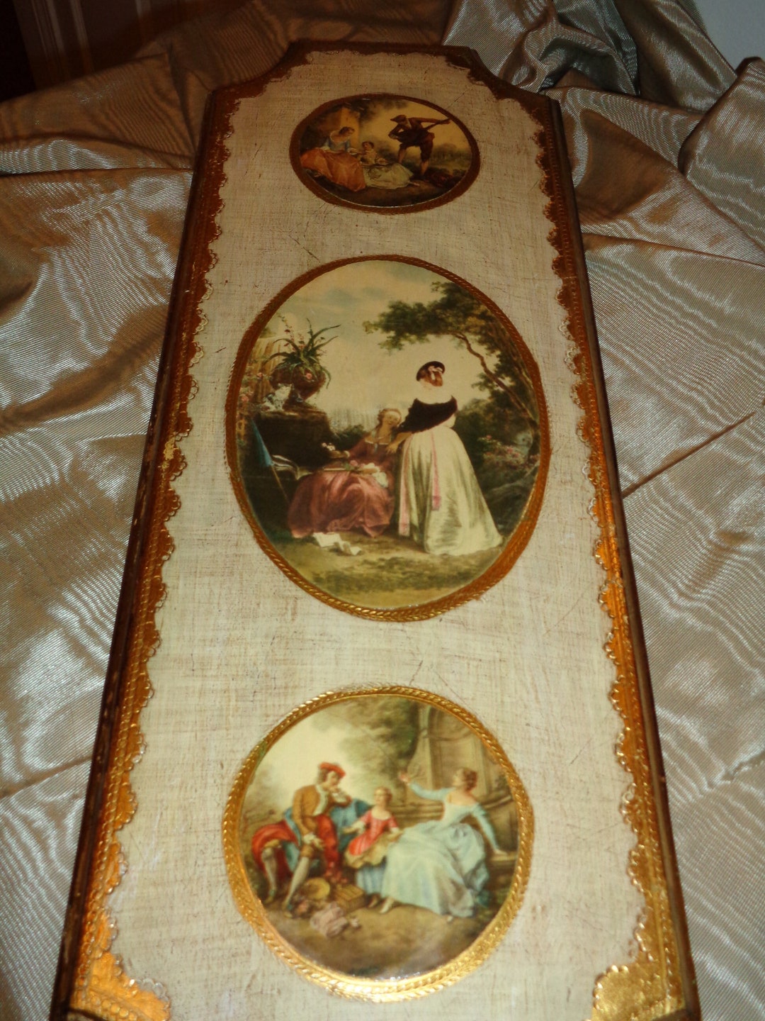 Italian Florentine Gilt Wood Plaque Prints by French Artist François ...
