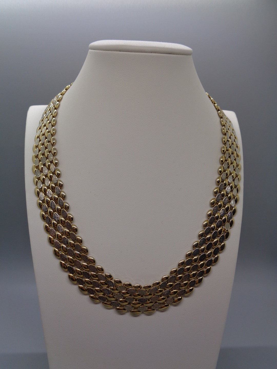 Vintage RARE GOLD MESH Choker Necklace 18 Inch 4 Rows of Gold Etsy