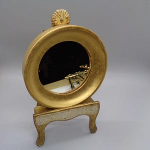 RARE Italian Florentine Gilt Wood Frame With Mirror Hand Painted, Made in Italy