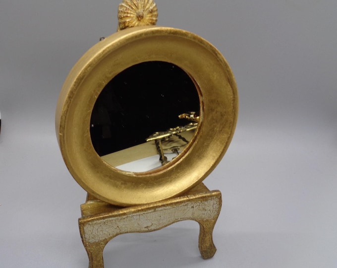 RARE Italian Florentine Gilt Wood Frame With Mirror Hand Painted, Made ...