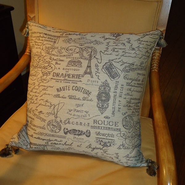 French Script Pillow Etsy