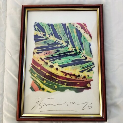 Gorgeous Handmade shops Paper Colorful Exotic Paper Art Framed Chinese, Japanese, Thailand, Signed by Artist