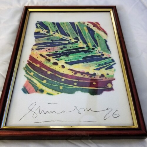 Gorgeous Handmade shops Paper Colorful Exotic Paper Art Framed Chinese, Japanese, Thailand, Signed by Artist