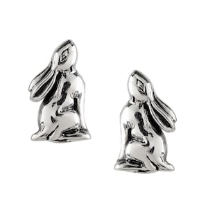 925 Silver Moon Gazing Hare Studs
